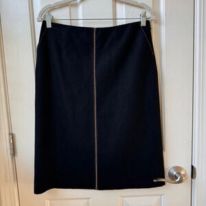 J.Crew women’s piped Pencil Skirt Wool blend Black size 6 career office workwear